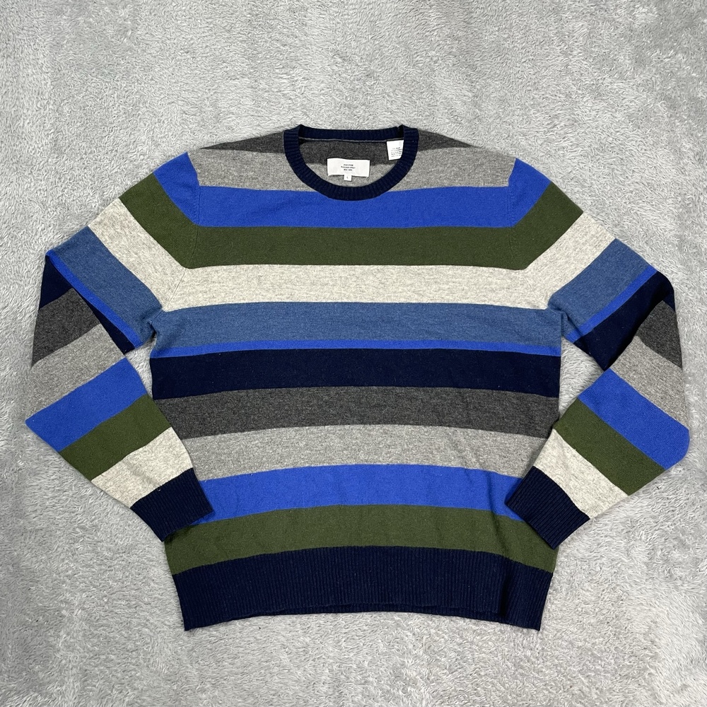 Jack Spade Sweater Mens Large Multicolor Wool Cashmere Crew Striped Knit